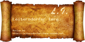 Leitersdorfer Imre névjegykártya